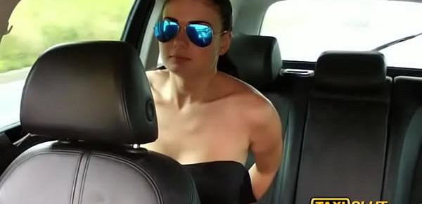  Pretty black haired amateur Scarlet railed with perv driver
